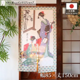 Noren Kobo Noren Ukiyo-e Japanese Style Tapestry Half Noren Traditional Japanese Pattern Folk Music Width 85 x Length 150 cm Lace Fabric 9247