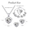 QKEPCY Love Heart Jewellery Set 4 PCS Fashion Heart Necklace