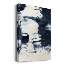 Renditions Gallery Canvas Art Prints for Home Decor White Black Rustic Brush Strokes Modern Abstract Wall Paintings for Classroom Office Hotel - 12"X18" LT527