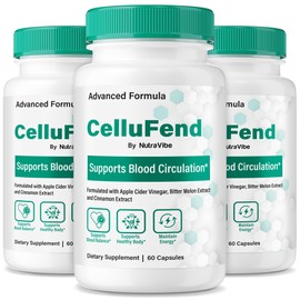 (3 Pack) CelluFend – Premium Cellu Fend Formula with Natural Ingredients to Help Sustain Stable Levels, Balance & Circulatory Wellness, Clean Easy-to-Swallow Pills, Just Take 2 Daily (180 Capsules)