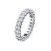 Savlano 18K White Gold Plated Cubic Zirconia Oval Cut Eternity