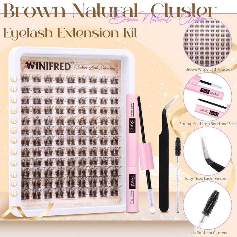 Winifred Brown Lash Clusters Kit - Natural Eyelash Extension Kit