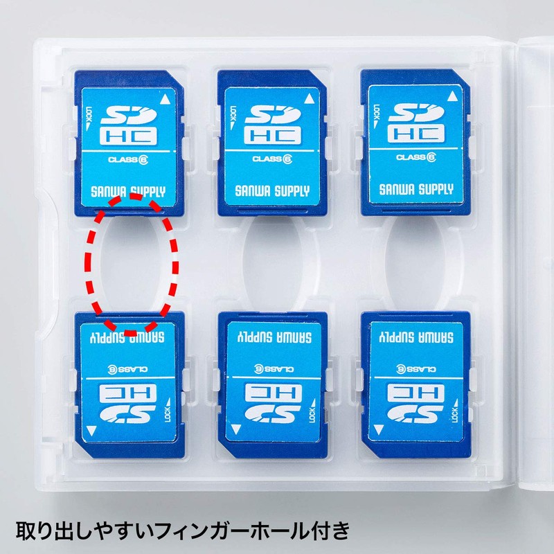 Sanwa Supply FC-MMC26CL SD Card Case (12 Card Storage) Clear