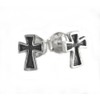 Sterling Silver Cross Stud Post Earrings