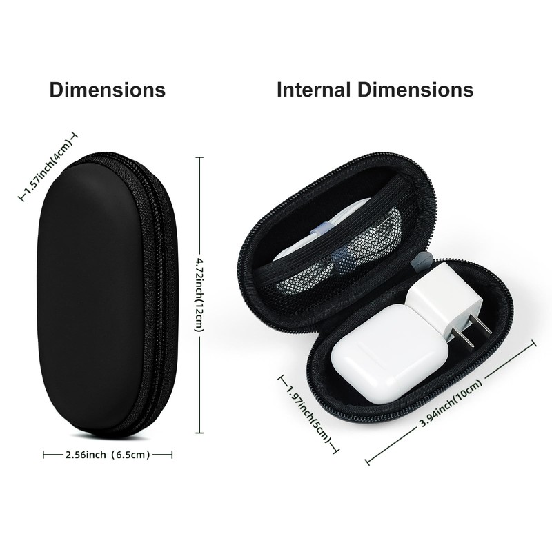 Miloocul EVA Ellipsoid Wired Earbud Case Headphone Storage Bag in-Ear