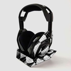 MightySkins Carbon Fiber Skin For ASTRO Gaming A50 Wireless Headphones + Base Station - Race Flag | Protective, Durable Textured Carbon Fiber Finish | Easy To Apply | Made in the USA