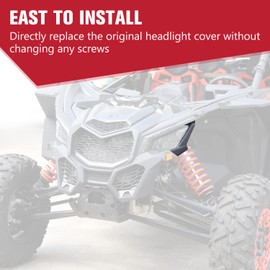 A & UTV PRO Maverick X3 Head Light Covers, Front Left & Right Headlight Cover Bezel Trim for 2017-2024 Can-Am Maverick X3 XDS XRS Max Turbo R Accessories, Replace OEM #705010628, 705010629, 2PCS
