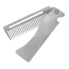 oil comb for men fine comb portable beard comb folding pocket comb groomsmen portable comb beard comb beard comb hair styling comb stainless steel beard comb stainless steel frcolor