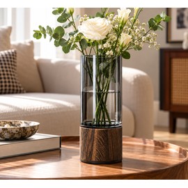 Glass Decorative Vase for Home Décor – Simple Retro Design for Living Room Table and Display