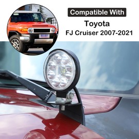 Car Hood Light Mount Brackets Fit Toyot@ FJ Cruiser 2007-2021 Car Hood LED Spotlight Work Light Mounting Bracket Holder Kit Pillar Pods Hood Hinges Hood Light Bracket Auxiliary Offroad SUV Accessories