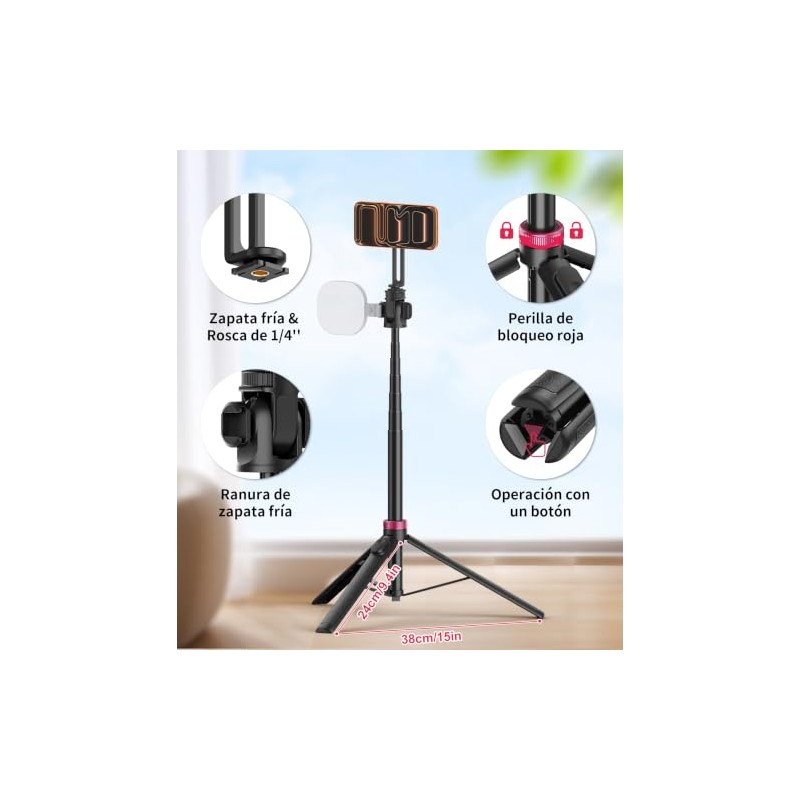 Gahenwo 175 cm Magnético Tripie para Celular Selfie Stick con