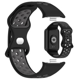 MOTONG Compatible with Xiaomi Smart Band 9 Pro Replacement Band - Silicone Replacement Wrist Band Strap Compatible with Xiaomi Smart Band 9/8 Pro(Silicone Black + Grey)