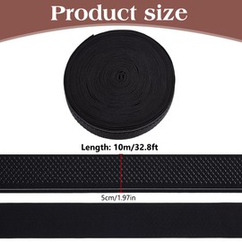 WEBEEDY 10m/11 Yard Elastic Silicone Gripper Tape 2 Inch Non-Slip Elastic Strap Polyester Dot Silicone Elastic Ribbon Flat Stretchy Fabric for Sewing Garment Crafting DIY Clothes Accessory