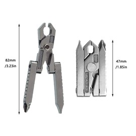 3 in 1 Mini Multifunctional EDC Tool, Plier Screwdriver Foldable Combination Pocket Tool for Outdoor Fishing and Camping Silver