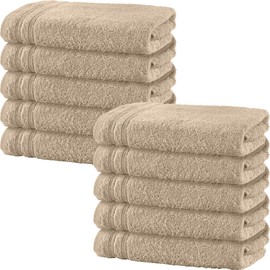 Erwin Müller Heidelberg Hand Towel 50 x 100 cm Pack of 10 Terry Towels Beige