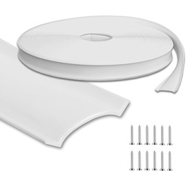 7/8" RV Vinyl Trim Insert 100 FT with 12 Screws,RV Screw Cover Trim White, RV Weather Stripping Exterior, Corner Molding Exterior Rain Gutter & Roof Edge Rubber Trim for Camper Travel Trailer