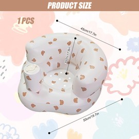 Inflatable Baby Seat Portable Blow up Toddler Chair with Built-in Air Pump Inflatable Child Chair Baby Floor Seats for Babies 3-36 Months, Perfect for Travel Home Outdoor Use (Little Bear)