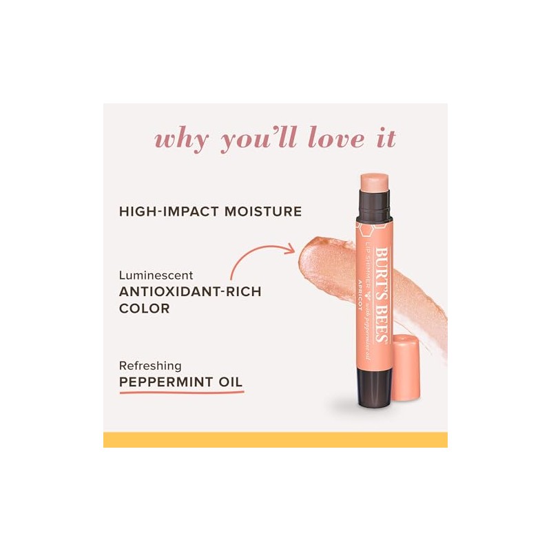 Burt's Bees - Brillo de labios hidratante 100% natural
