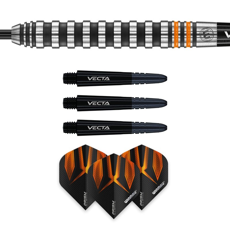 WINMAU Fury 28 Gram Tungsten Darts with Prism Flights and