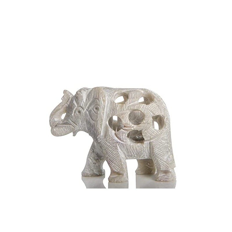 WC Handmade Elephant 2Inch Tall Mother with Baby Elephant Figurine