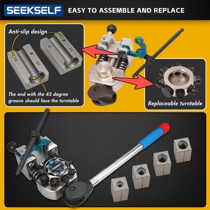 SEEKSELF Professional Brake Line Flaring Tool Kit for 45 Degree