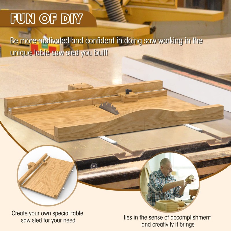 DIY Crosscut Table Saw Sled Kit with a Specific Guide