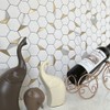 DICOFUN 1 Sheet Hexagon Tile Peel and Stick Backsplash, White