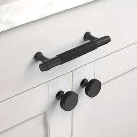 Coinkoly 10 Pack 3 Inch(76mm) Matte Black Cabinet Handles Knurled Black Kitchen Cupboard Hardware for Cabinets Dresser Drawer Pulls
