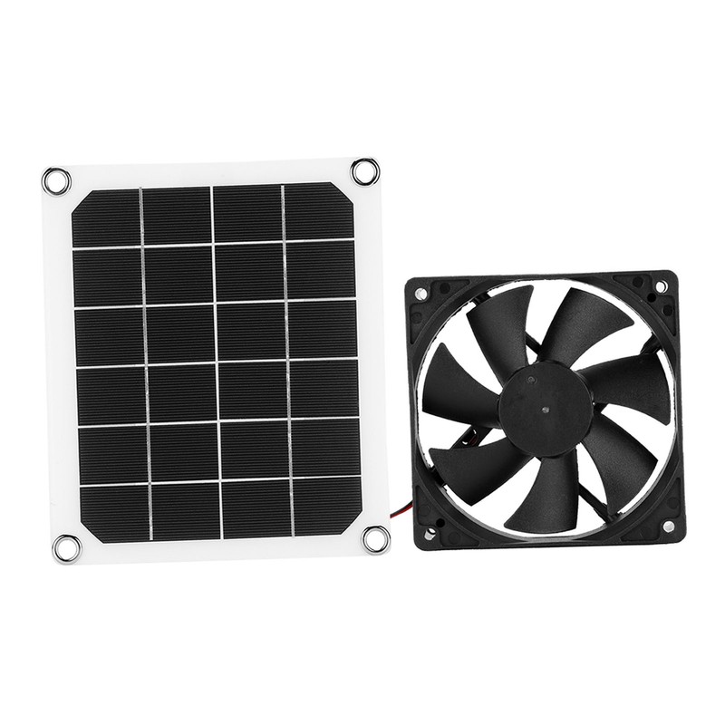 6V 10W Outdoor Solar Power Panel Exhaust Fan USB Charging