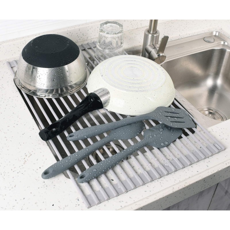 Surpahs 17.5 x 13.1 Inch Roll-Up Dish Drying Rack, Fits
