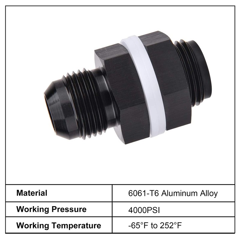 EVIL ENERGY Male 6AN Bulkhead Fuel Cell Fitting Adapter Aluminum