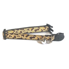 Cat Collar with Bell | Animal Print | Safe Quick Release Breakaway Buckle. Various Sizes & Designs Available (Cat Collar (20cm - 30cm), Brown with Leopard Print)