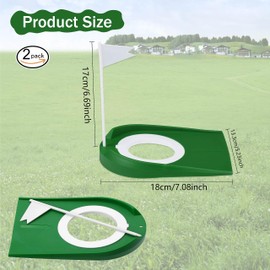 JOAOXOK Putting Green Indoor set, 2 Pack Golf Putting Cup With Flag Golf Putting Practice Training Aids Indoor Outdoor Golf Putting Hole Putter Regulation Cup for Office Practice (2)