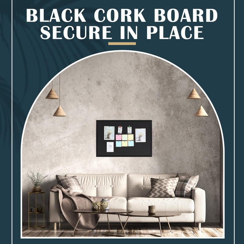 Teling Cork Bulletin Board 36" x 24" Large Wood Framed