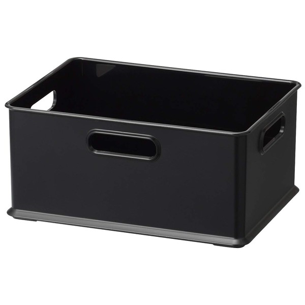 SANKA NIB-SBK Squ+ InBox, Storage Box, Simple, Washable, Stackable, Handle Included, Size: Small, Color: Black, (W x D x H): 10.4 x 7.6 x 4.7 inches (26.4 x 19.2 x 12 cm), Made in Japan