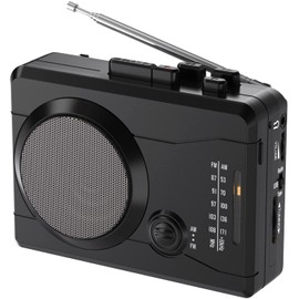 Cassette Player Recorder, Portable Retro Tape Player Audio Recording, AM/FM Radio, Tape to MP3 Converter, Built-in External Speaker,Suitable for Leisure Sports,Entertainment,Everyday Recording(Black)