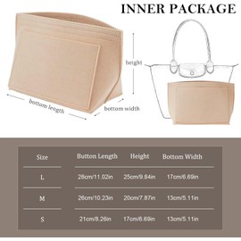 Organiser for Longchamp Bag, Bag Organiser for Longchamp S, Organiser for Longchamp Pliage S, Purse Organiser, Multi-Pocket Felt Handbag Organiser for Insert Wallet Organiser for Longchamp
