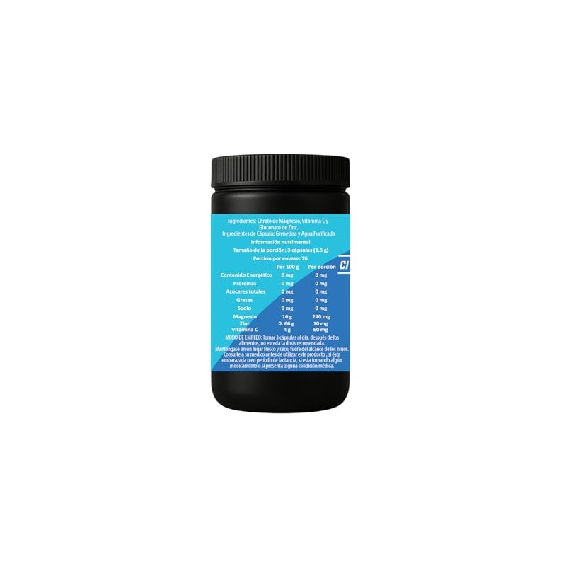 Zma Citrato Magnesio Zinc Vitamina Cápsulas 230 500 Suplemento Alimenticio