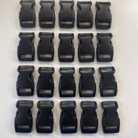 None 5/8 Inch Contoured Side Release Buckles Plastic Buckle Strap Clip - Lot Of 20