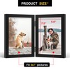5x7 Double Picture Frame Wooden Hinged Photo Frame Definition Glass