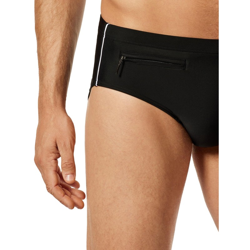 Schiesser Men's Briefs Comfort Swimming Trunks, black