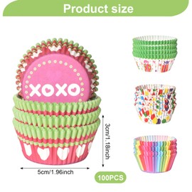 400 Pcs Cupcake Cases, Paper Cupcake Wrappers, Paper Cases for Muffins, Cupcake Liners Paper, Paper Baking Cups, for Weddings, Christmas, Birthday (4 Styles)