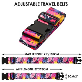 Gutsdoor Colorful 2 Pack Luggage Straps for Suitcases Travel Belt Connector Holds Suitcase Add a Bag Premium Accessories Unique Adjustable Strap