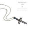 Amison Bible Verse Philippians 4:13 Cross Pendant Necklace Stainless Steel