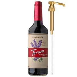 Torani Puremade Syrup, Lavender Flavoring for Drinks, Glass Bottle with Pump Included, 25.4 Fl Oz