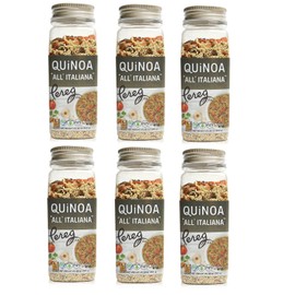 Pereg Quinoa All Italiana - Canister (10.58 Oz x 6 Pack), Rich in Protein, Fibre & Iron, Rice & Pasta Alternative, Quinoa Superfood Grain, Gluten-Free, Vegan, Non-GMO, Flavored with Veggies & Herbs
