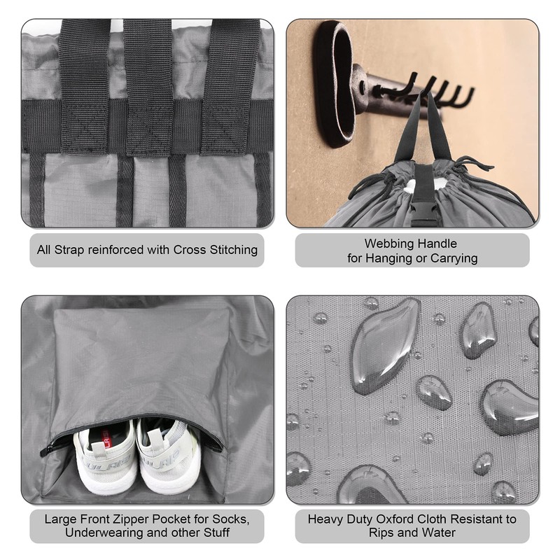 BeeGreen Laundry Backpack Bag Extra Large Heavy Duty, Grey, 16"*32",