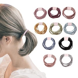 Hair Rubber Hair Rubber Ring Rubber Stylish Adult Children Hair Ornaments Hair Accessories Simple Rubber Band Hair Arrangement ins Popular, Cute, Stylish, Colorful (Pure Color, 10 Colors x 10 Pieces)