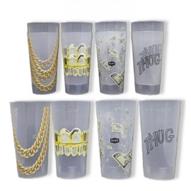 ReVè Hip-Hop Cups – Set of 12 | 12oz Reusable, Eco-Friendly, Durable Plastic Cups | Made in France | BPA-Free Tumblers | Top-Rack Dishwasher Safe | Recycled & Recyclable