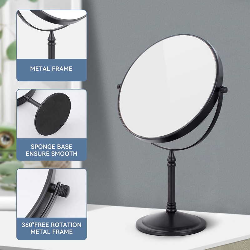 DOWRY Makeup Mirror 10x Magnification Vanity Mirror Tabletop Two-Sided Swivel
